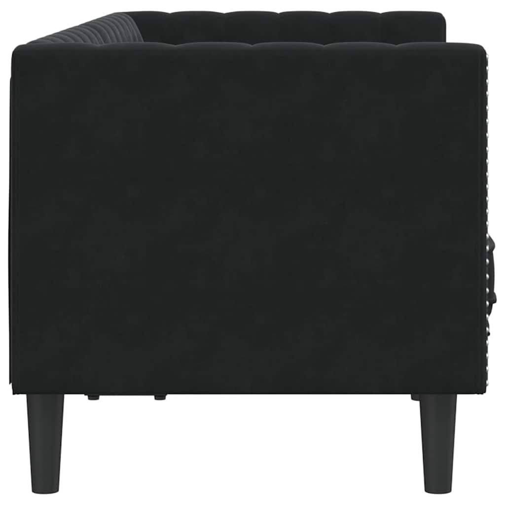 Chesterfield Sofa Other Black 174 x 74.5 x 70.5 cm Velvet